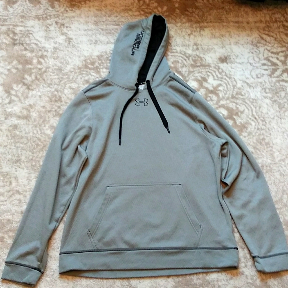 Under Armour Drift Tide Knit Hoodie, Grey, SIZE LARGE.
